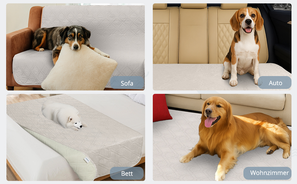 Водонепроникний килимок для собак, антиковзаюча підстилка для собак, захист дивану та ліжка, міцна підстилка для котів, підстилка для дивану, ліжка, авто, у дорогу, 137x208 см, кремовий