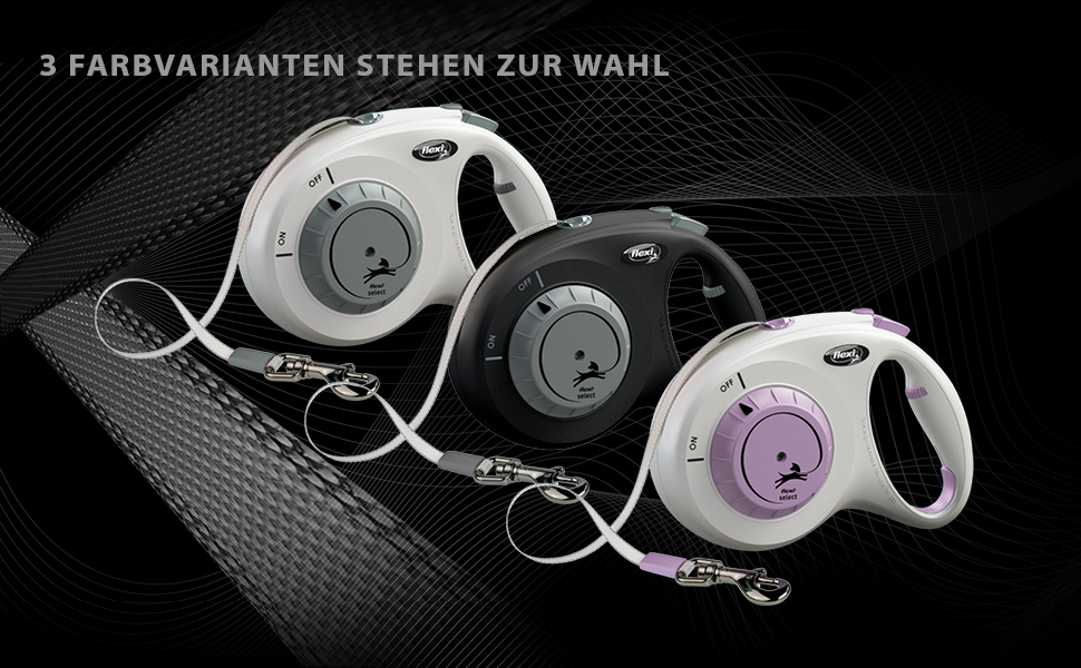 Flexi Select повідок для собак, чорний, 7 м, регулювання 0-7 м, до 25 кг