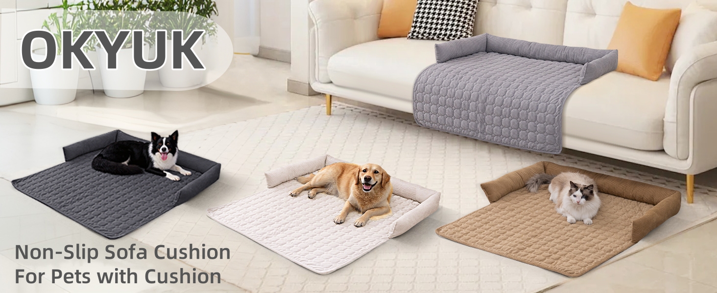 OKYUK Преміум лежанка для собак - захист дивану для тварин, ручної роботи та пральна подушка для собак, м'яка лежанка для собак для всіх розмірів (Корд Кава, 75 x 75 см) 75 x 75 x 10 см Корд Кава