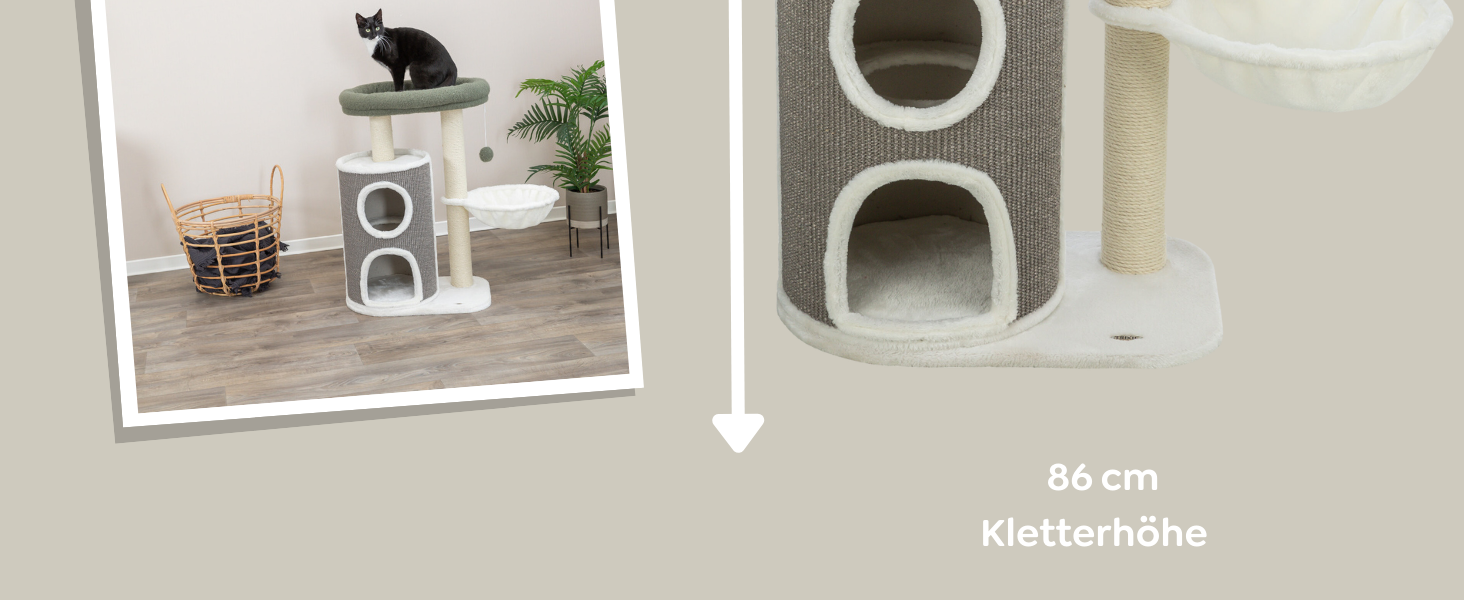 Дерево-подряпування TRIXIE Dante 114 см, бежеве – багатоярусне, з місцями для відпочинку та іграми