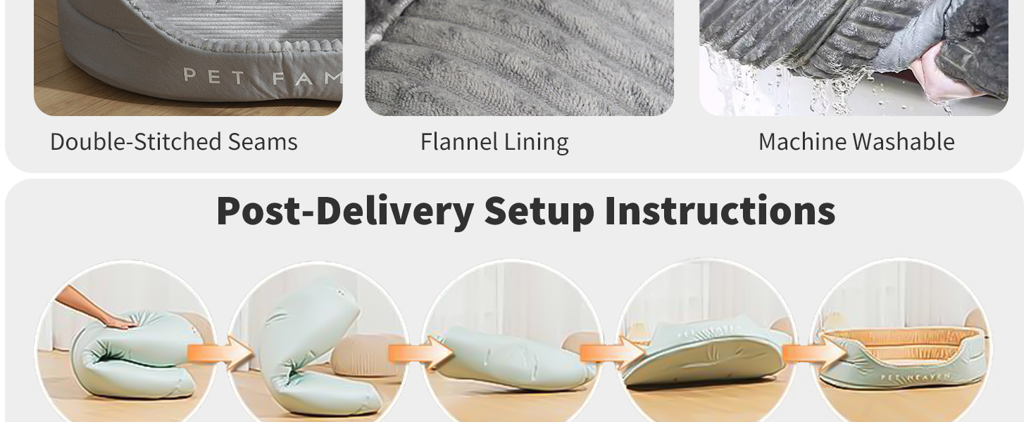 Ортопедичне ліжко для собак PETCUTE середнього розміру, миється, подушка для собак, котячі ліжка, кошик для собак з неслизьким дном, заспокійливе ліжко для домашніх тварин, блакитний+сірий