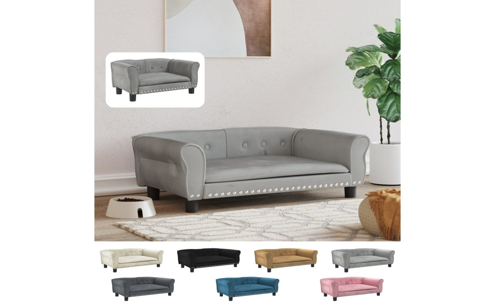 Крісло-ліжко для собак, м'яке ліжко для тварин, лежанка для маленьких собак, котів, темно-сірий велюр