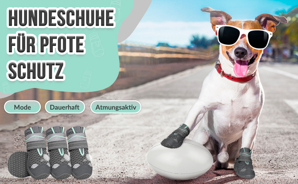 Шкарпетки для собак SlowTon - захист лап, 4 шт. - дихаючі, з антиковзкою підошвою, регульовані, світловідбиваючий кріплення. Підходять для собак маленьких, середніх та великих порід. Колір: сірий. Розмір 4: ширина 5.5 см