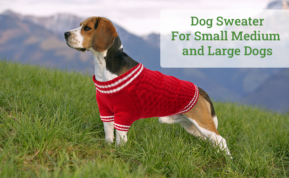 Теплий собачий светр LiebeDD з V-подібним вирізом для маленьких та середніх собак, червоний (M)