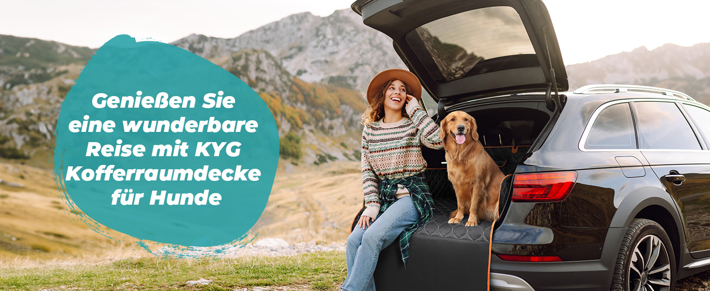 Захисна підстилка для багажника автомобіля KYG для собак, стежка захисна підстилка та ковдра для собак з захистом бокових панелей та краю завантаження – Водонепроникна, стійка до подряпин, для автомобіля та універсалу, Extra Long, 110x215 см