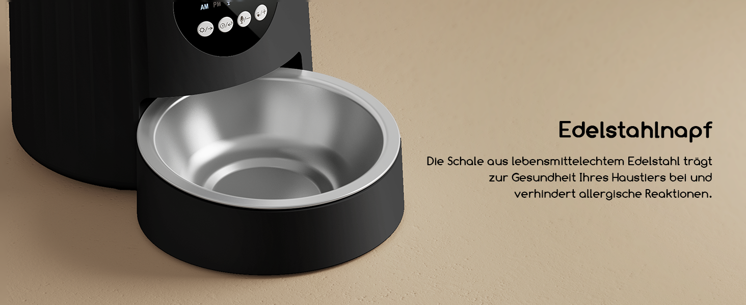 Автомат годівлі для котів Faroro 4L, програмований, з контролем порцій, 10 сек. голосових повідомлень, чорний