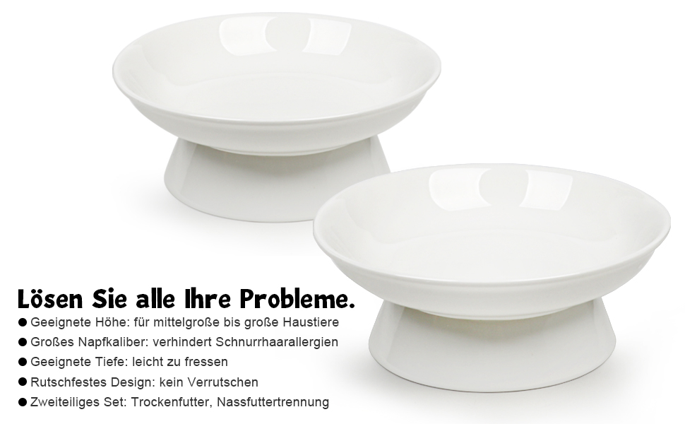 Набори мисок для котів Katzennapf (2 шт) з кераміки, підняті миски для котів, миски для води та корму