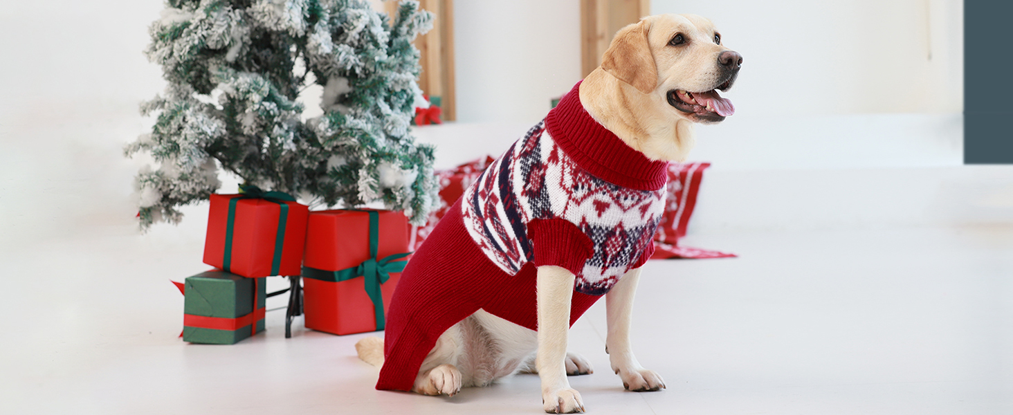 Пуловер для собак IECOii XXL, теплий зимовий пуловер для великих собак, блакитний, з ролетним коміром, для домашніх тварин, на Новий рік, розмір 2XL (обхват грудей 71 см)