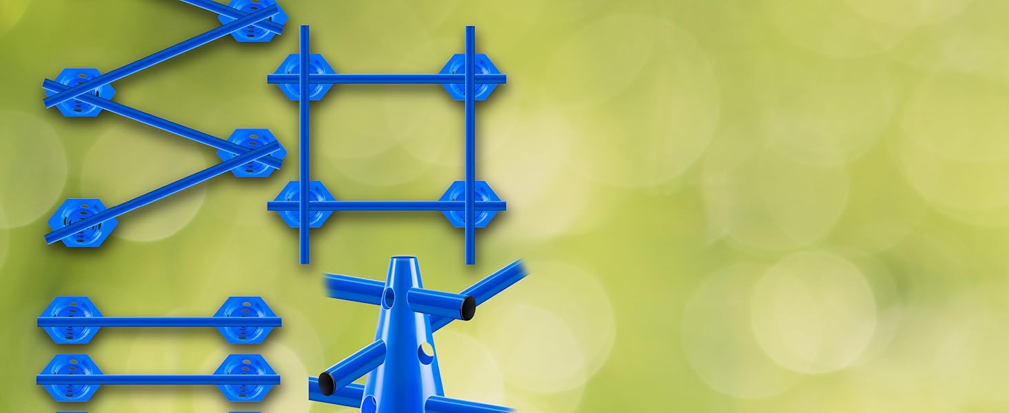 Набір перешкод для собак All Pets United®; Агілити-обладнання для собак та коней; Набір з перешкод, стержнів та конусів для тварин та футбольного тренування; Стійкий до погодних умов та стабільний (4 комплекти)