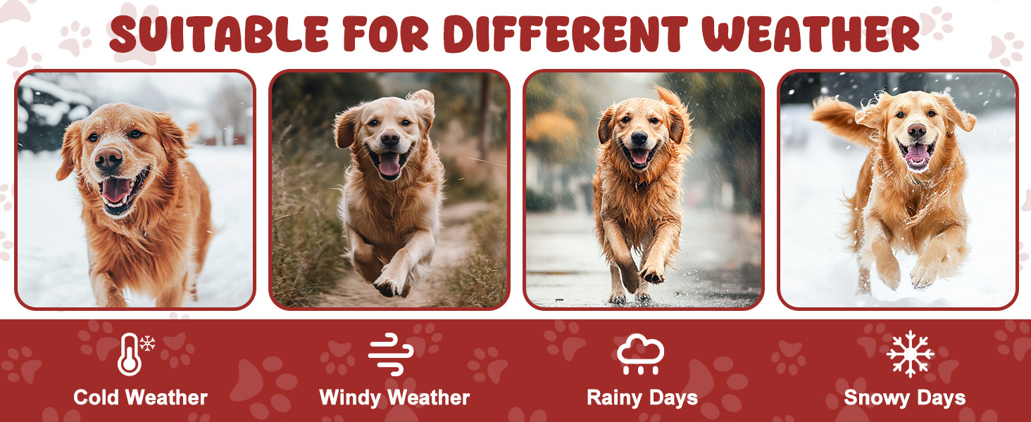 Водонепроникна куртка для собак, світловідбиваюча, вітрозахисна, тепла зимова куртка з м'яким флісовим підкладкою для собак маленьких та великих порід, для активного відпочинку, кемпінгу та походів у холодну погоду, червона (розмір S, спина 45 см)