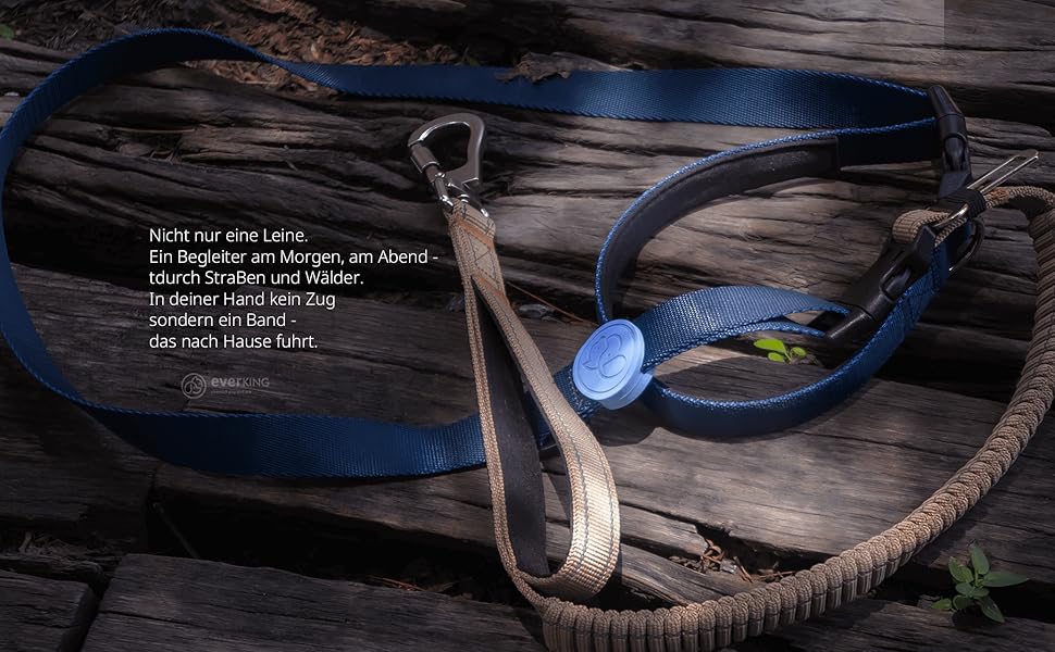 EVERKING 6-в-1 повідок для собак з живітним ременем – повідь для бігу та прогулянок, з двома ручками, антишокова пружина, кріплення для авто, альтернатива шлейці (Блакитний, Сірий, Блакитний, Хакі)
