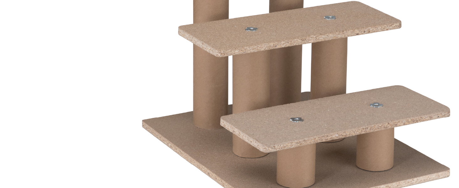 Сходинка для собак та котів Juskys - 3 сходинки, плюшевий знімний чохол, сірого кольору. Підходить для ліжка, дивана, софи та авто