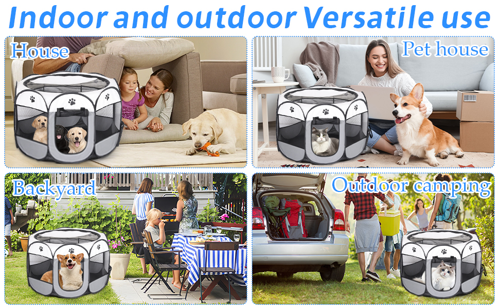 Вольєр для цуценят Dhqkqg, складаний вольєр для собак, 74x74x43 см, сірий. Підходить для собак, цуценят, котів та дрібних тварин.