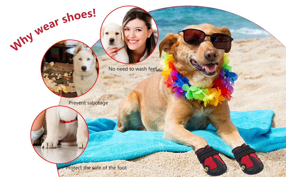 PETCUTE: Чорні захисні чоботи для собак, 4 шт. - дихаючі, водонепроникні, неслизькі. Підходять для малих, середніх та великих собак. Літні чоботи для собак, розмір 7.0*8.0 см