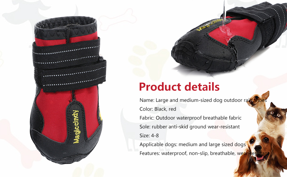 PETCUTE: Чорні захисні чоботи для собак, 4 шт. - дихаючі, водонепроникні, неслизькі. Підходять для малих, середніх та великих собак. Літні чоботи для собак, розмір 7.0*8.0 см