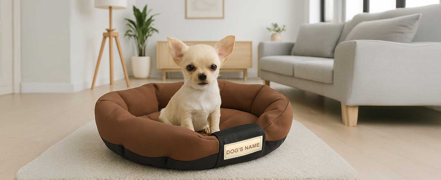 Ліжко для собак XL 115x95 см, коричневе, персоналізоване, вологостійке, миється. Для великих собак.