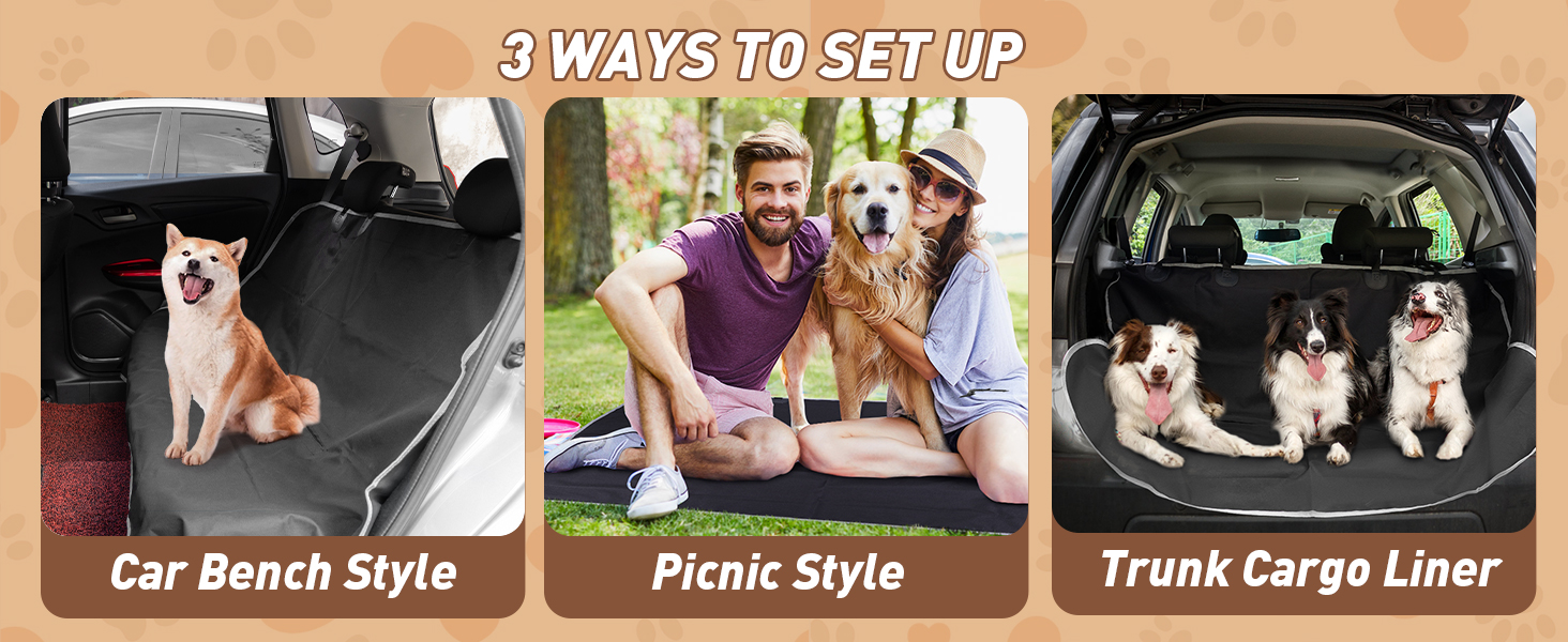 Чохли на сидіння для собак Nobleza: водонепроникні, зносостійкі, універсальні, чорні, 140x110 см