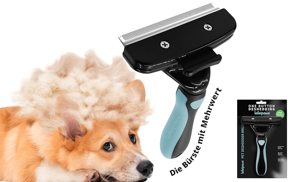 Щітка для собак та котів - для видалення підшерстя та линяння, самоочисна, ергономічна, проти ковзання