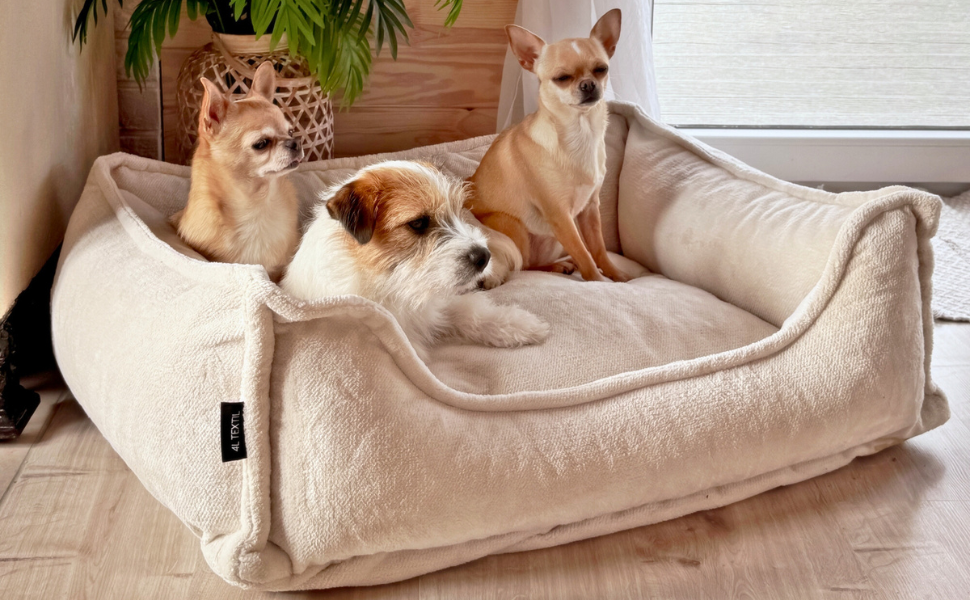 Ортопедичне ліжко для собак 4L Textil IRIS Premium-LINE, рожеве (80x60 см)