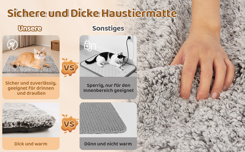 Самогріюча котяча/собача ковдра 115x72 см - XL, велика, флісова, без електроенергії, для дому та вулиці, знімна, миюча