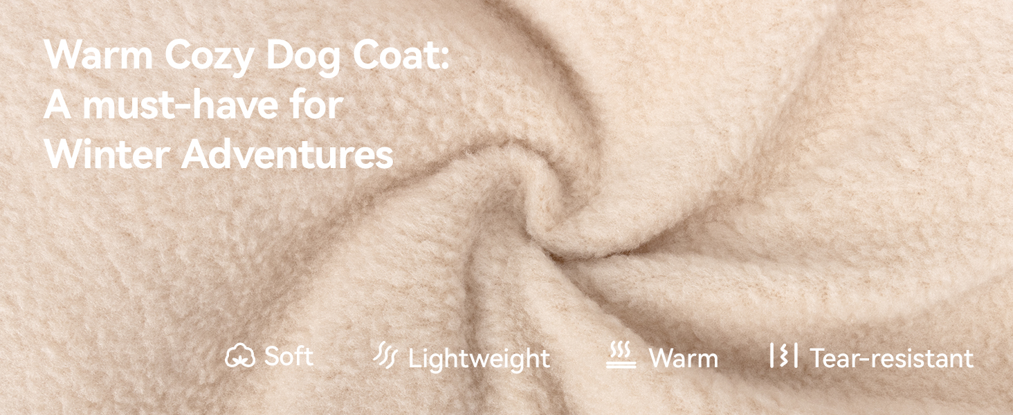 Теплий зимовий одяг для собак FeimaX: флісова куртка з D-кільцем для маленьких та середніх собак (Бежевий, S)