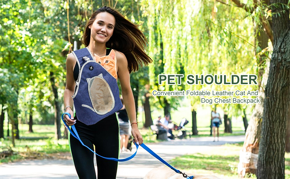 PETCUTE Сумка-переноска для собак та котів, складана, сіра, з ремінком безпеки та кишенею