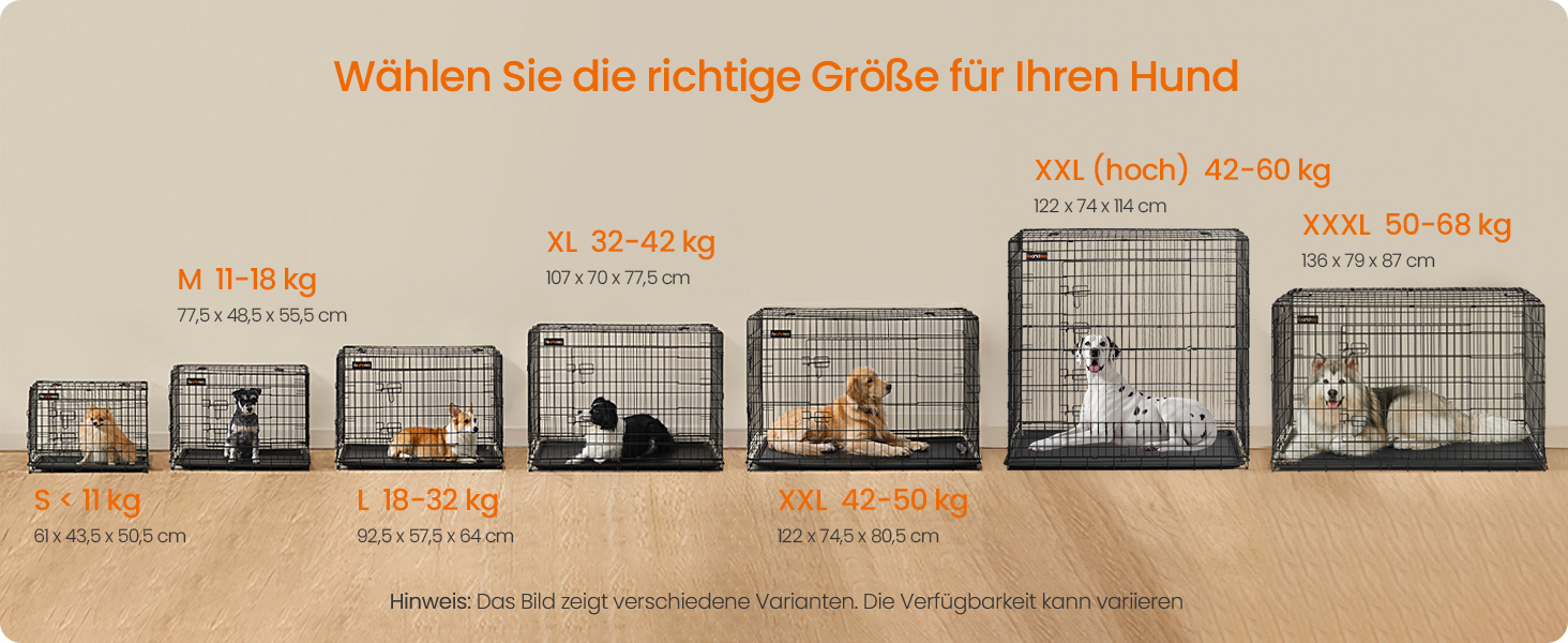 Клітка для собак Feandrea, розкладна, з 2 дверцятами, висувна миска, 122 x 74 x 114 см, XXL, чорна