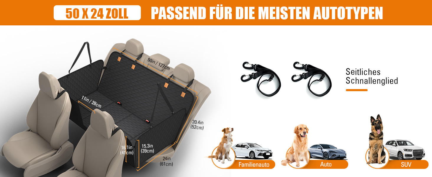 Захист для заднього сидіння автомобіля BMaoBBo: водовідштовхувальний, стійкий до подряпин, для SUV та сімейних авто (127x62 см)