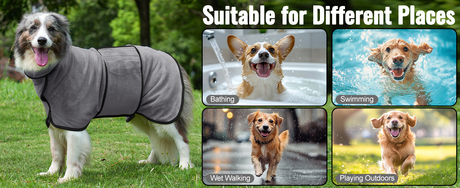 Рушник для собак HezzLuv: ультрапоглинаючий, з мікрофібри, для швидкого висушування, сірий