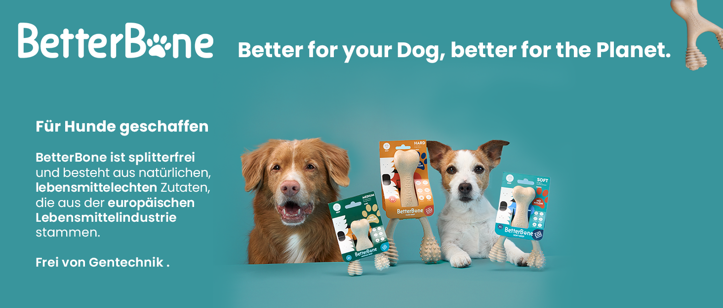 BetterBone – іграшка для собак для жування, велика, надміцна, зі смаком яловичини, безпечна, нейлонова, без ГМО, на основі целюлози, довговічна, не кришиться