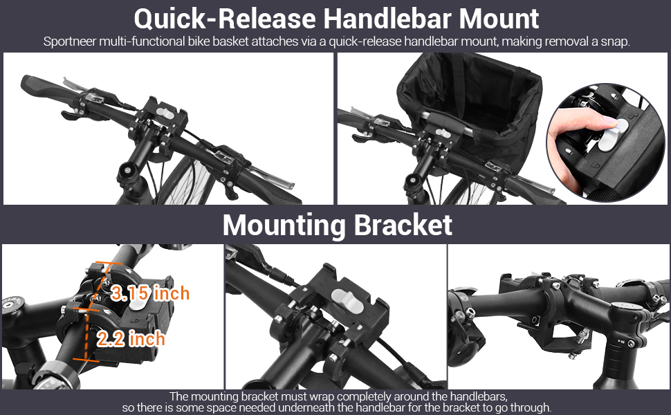 Фалцфальтерний велосипедний кошик для собак, передній велосипедний кошик, легко встановлюється, знімний велосипедний кошик-сумка, з адаптером керма для маленьких собак, для покупок, пікніків (червоний)