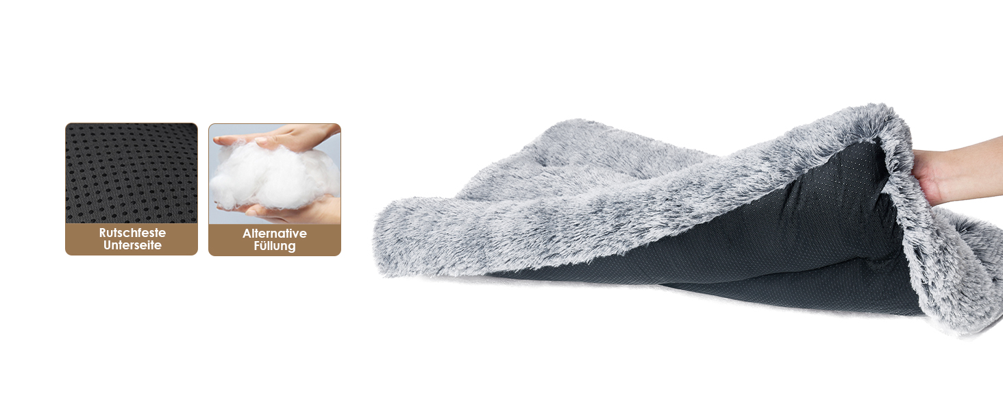 М'яке ліжко для собак EHEYCIGA, великий розмір XL, 105x70 см, сіре, знімний чохол, неслизька підкладка