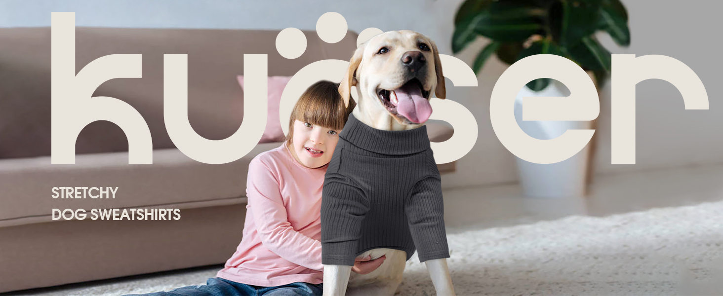 Теплий зимовий одяг для собак Kuoser: светр-піжама з довгими рукавами, сірий, розмір 2XL