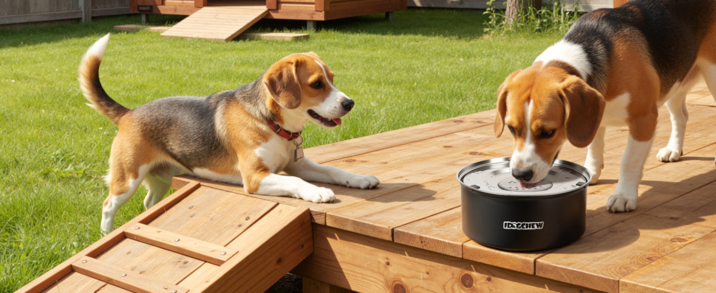 Миска для собак IDOGCHEW 3L з нержавіючої сталі, проти проливання, з антиковзним дном, чорна