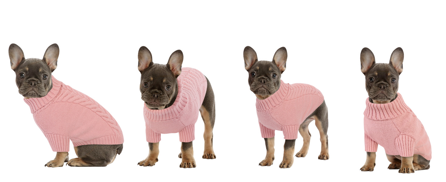 Теплий зимовий пуловер для собак великих порід L, зелений. Пуловер з ворітцем-горловиною, машинного в'язання, для Французького бульдога, Шнауцера, Мальтезе, Бішон Фрізе, Бостон-тер'єра. Легко прати.