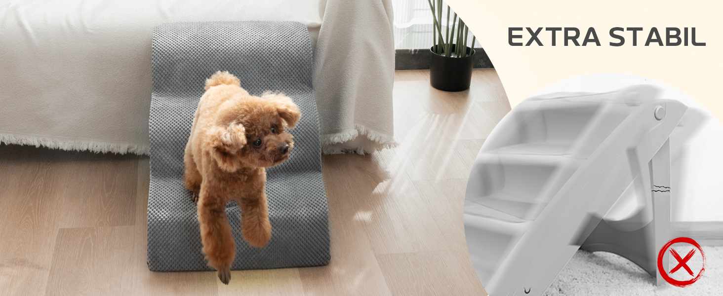 Сходинки для собак Mora Pets: 2 шт., 30 см, сірий, для маленьких собак та котів, з антиковзким покриттям