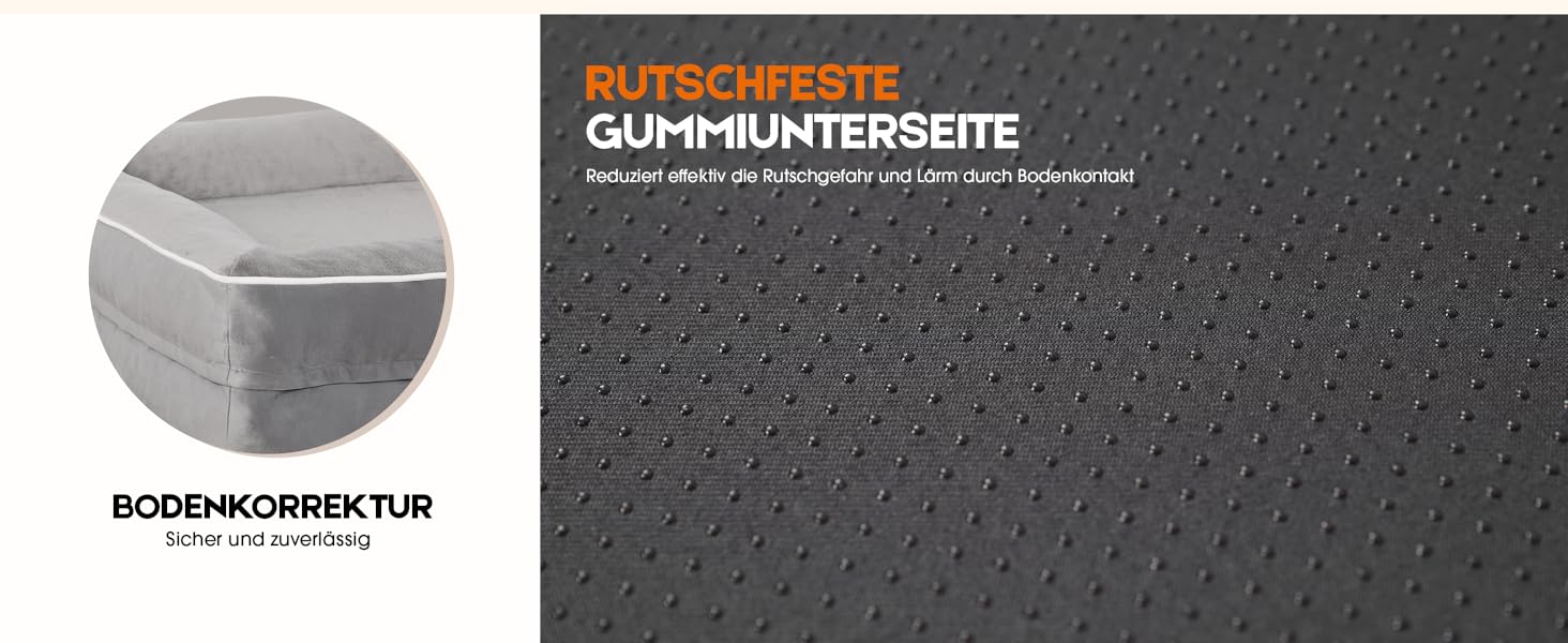 Ортопедичне ліжко для собак XL, корзина для собак, що можна прати, з піною у формі яйця, вологостійкий диван для собак з неслизьким дном та чотиристоронньою подушкою (світло-сірий, 117x76x19 см)