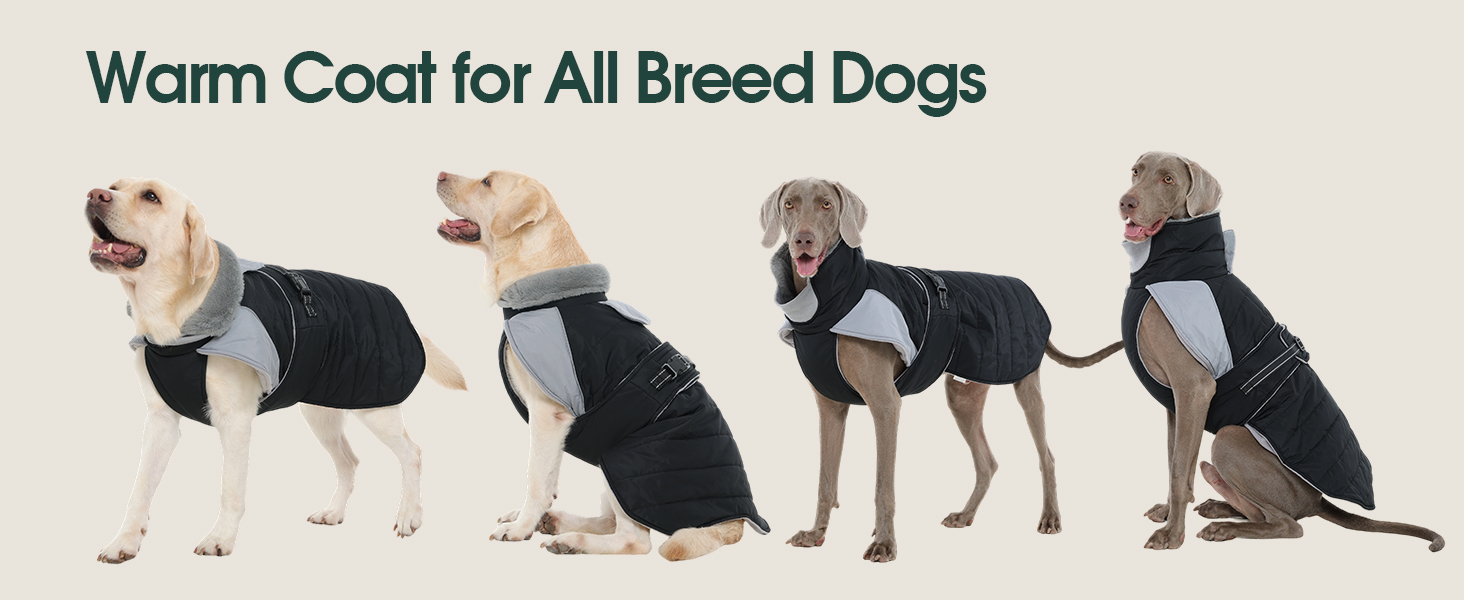 Водонепроникна та вітронепроникна куртка для собак Kuoser, теплий зимовий халат для великих собак, рожева XL