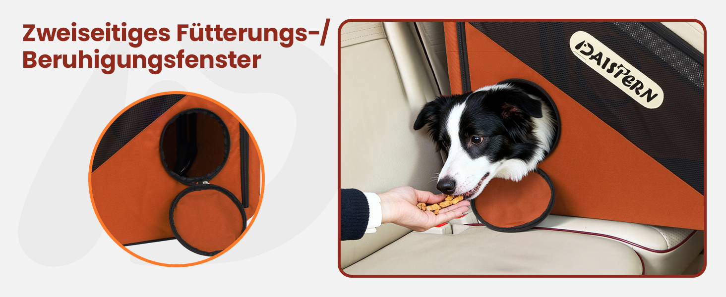 Складана переноска для собак у машину та в подорожі, Softbox для маленьких та середніх собак, швидке складання за 1 хвилину, міцний металевий каркас, дихаючі сітчасті вікна та зручний доступ, коричнева