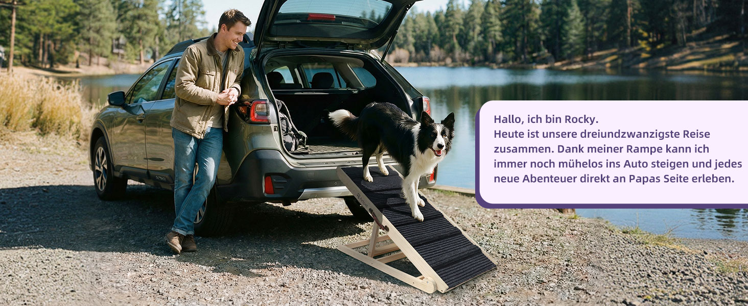 Рампа для собак Extra Lange, 190 см: стабільна авторампа для великих собак, для SUV, комбі та автодому, до 90 кг