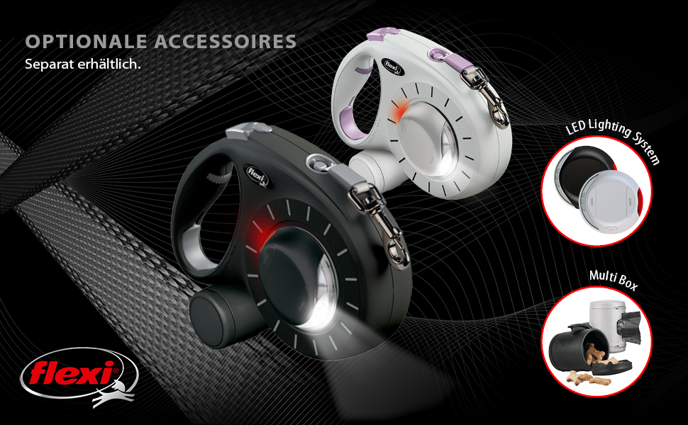 Flexi Select повідок для собак, чорний, 7 м, регулювання 0-7 м, до 25 кг