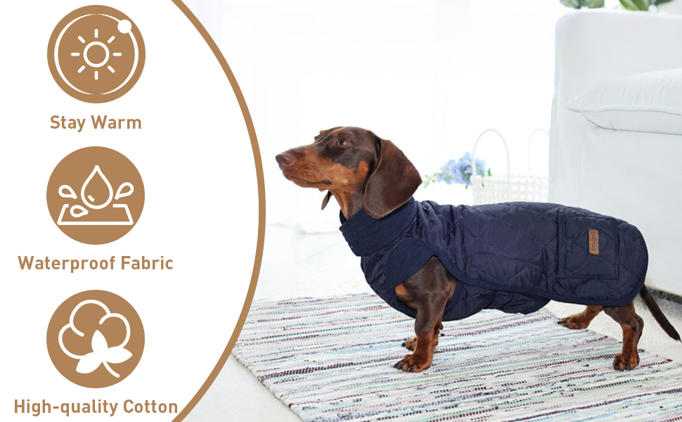 Теплий та водонепроникний дощовик для собак (джек-рассел), розкішний комбінезон для собак на вулицю з регульованою жилеткою та кишенею для повірця (Бежевий, S)