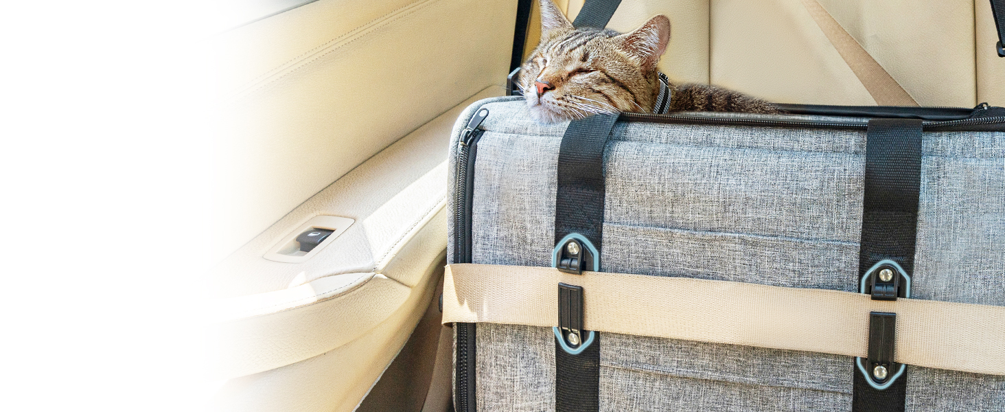 Переносна переноска для котів та маленьких собак Petsfit - сіра, розмір M (45,5 x 28 x 28 см)