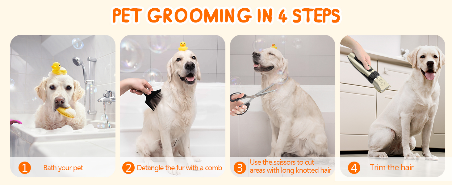 Професійний триммер для собак та котів YAZ EKY Leise - електрична машинка для стрижки з 4 насадками, для густого, кучерявого та довгого волосся