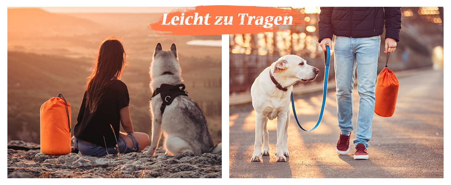 UNIKOME Лежанка для собак: килимок для подорожей, неслизький, антистатичний, миючий, 110x68 см (Помаранчевий+сірий)