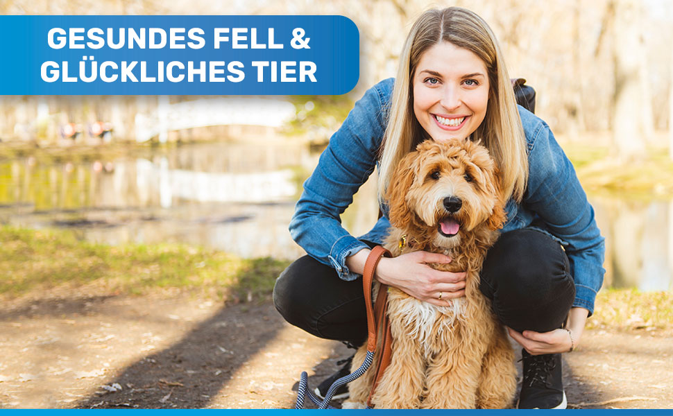 BluePet 2.0 - щітка для вичісування довгошерстих собак та котів | Розпушувач ворсу з двома рядами зубців | Розплутує, видаляє підшерстя, згладжує | Версія 2.0, блакитна