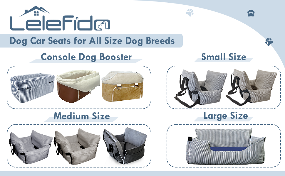 Автокрісло для собак LELEFIDO, великі породи до 36 кг, з підстилкою та 2 страхувальними ременями