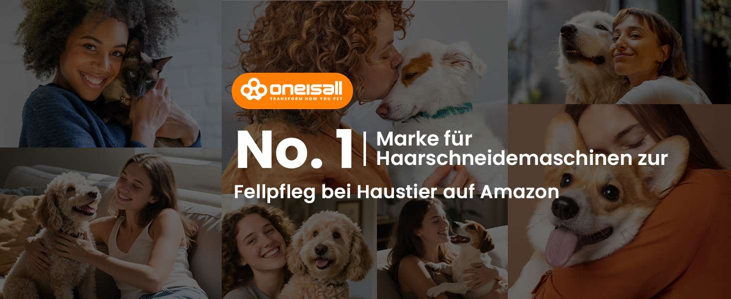 Машинка для стрижки собак Oneisall Leise Hundeschermaschine Upgrade Pro: професійна модель для собак та котів, акумулятор 2000mAh, водонепроникність IPX7, для догляду за шерстю вдома