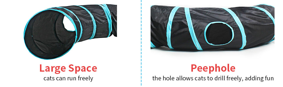 Туннель для котів Katze Spielzeug - іграшка-тунель для кошенят, цуценят та кроликів. Чорний, складаний.