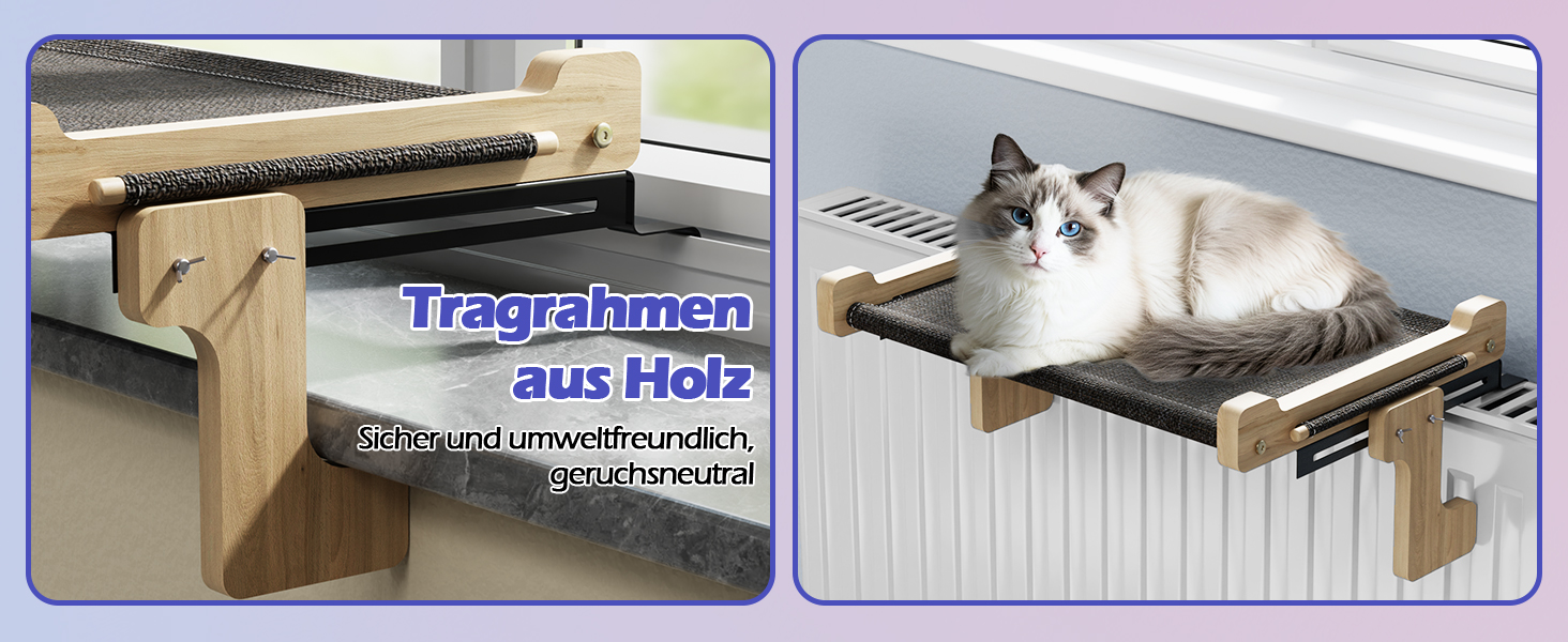 Крісло-гамак для кота Eukue на вікно з міцного дерева та металу (до 30 кг)